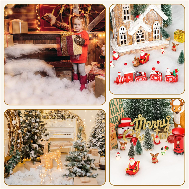 Christmas Decorations on Artificial Snow Blanket