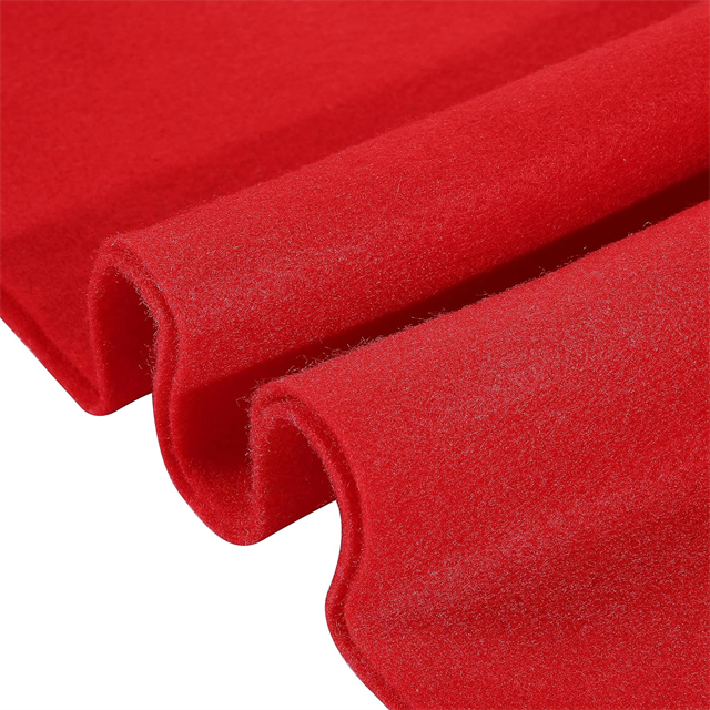 Red rolled soft non - woven felt fabric