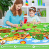 Multicolored Farm Animal Felt Story Board Set with 3.5Ft Interactive Busy Board 38 Pieces for 2-4 Year Old Boys & Girls 