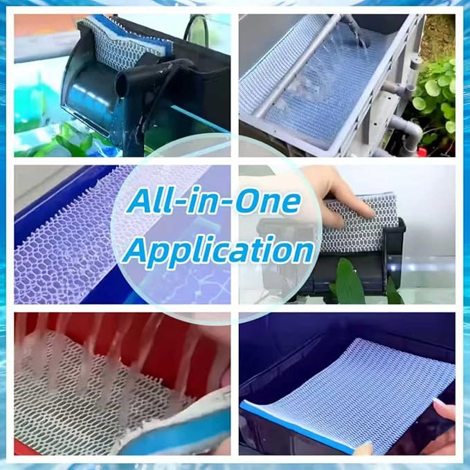 Trim-to-Fit 8-Layer Nonwoven Aquarium Filter Sponge, ES Fiber, Geometric