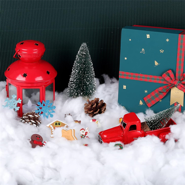 Snow cotton fluff with Christmas decor