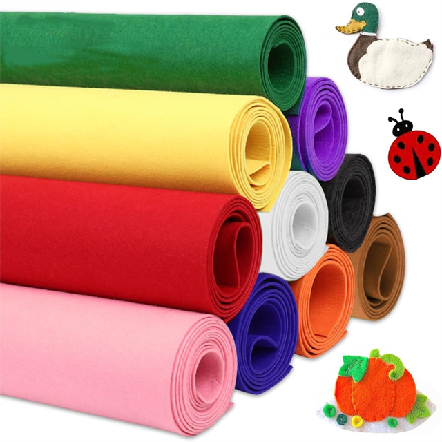 Colorful stiff felt rolls