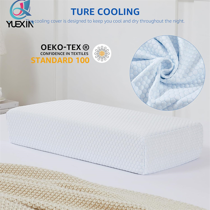  Cooling Square Pillow with Memory Foam Cube Pillow for Side Sleeper 