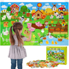 Multicolored Farm Animal Felt Story Board Set with 3.5Ft Interactive Busy Board 38 Pieces for 2-4 Year Old Boys & Girls 