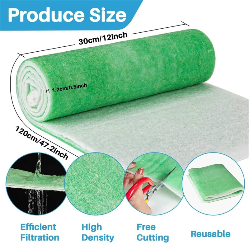 2PCS of 12"X47.2" Eco-Friendly Green Filter Padding for Aquatic Life And Aquariums