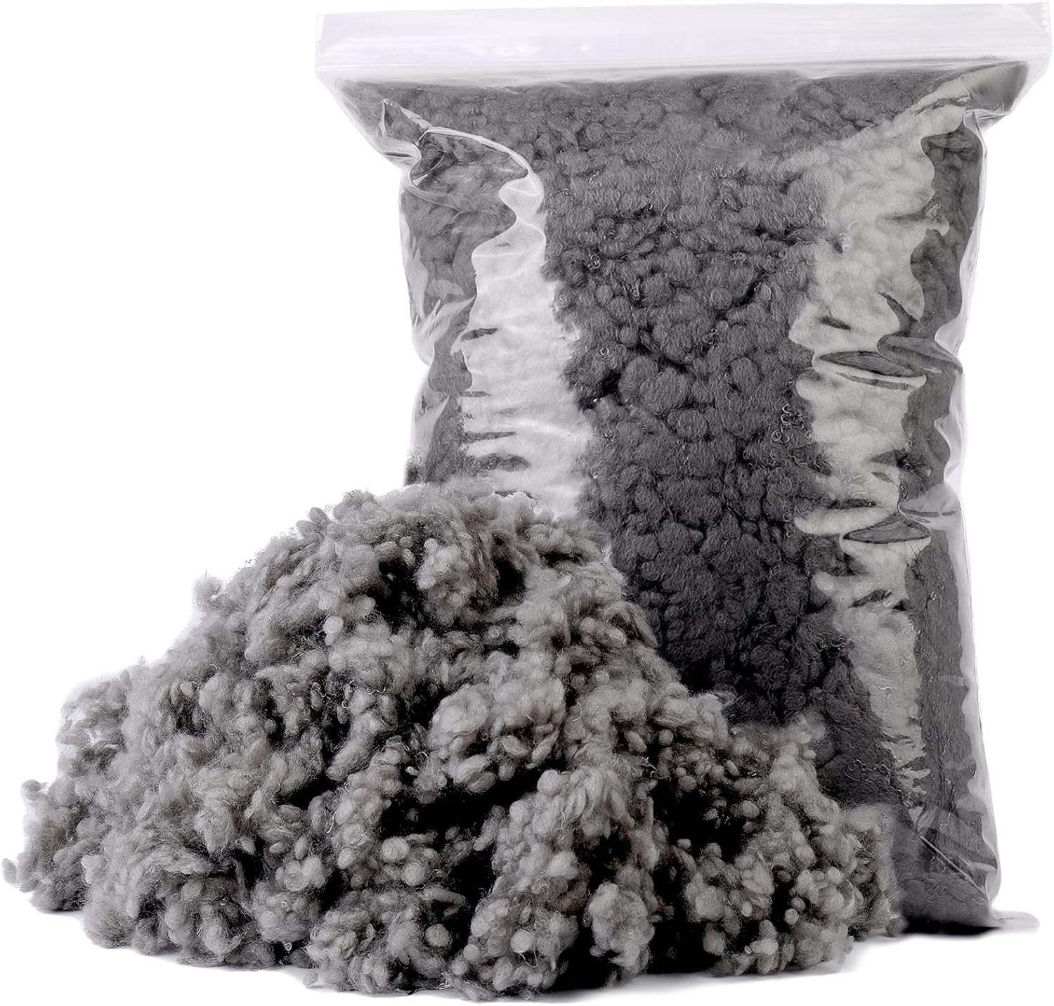 Premium Grey Polyfill for Crafts and Stuffed Animals, High Resilience
