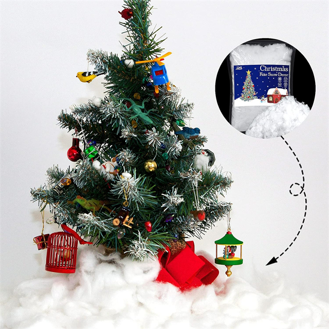 Snow - fluffy cotton scattered on a Christmas tree