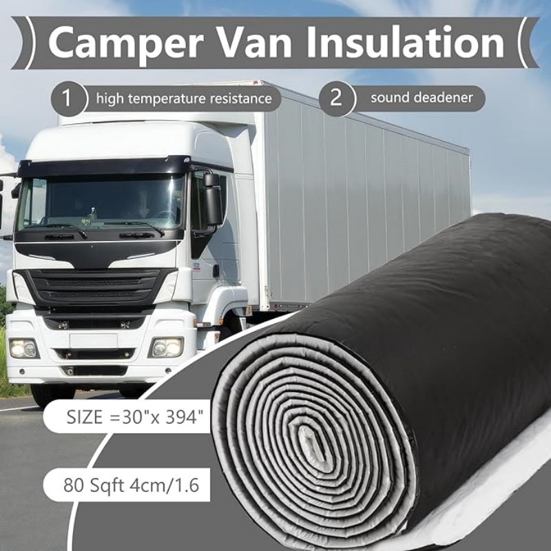High Performance Van and RV Thermal Insulation Roll Soundproof Heat Shield Mat Black Material