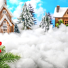 Fluffy indoor snow village decor