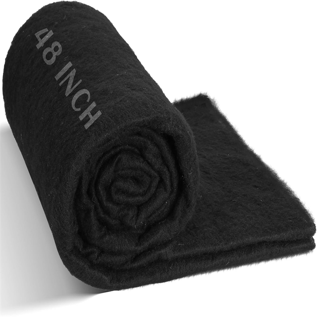 Black polyester wadding roll made from polyester fiber, high resilience and compression resistant