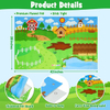 Multicolored Farm Animal Felt Story Board Set with 3.5Ft Interactive Busy Board 38 Pieces for 2-4 Year Old Boys & Girls 