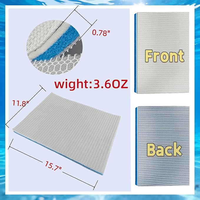 Trim-to-Fit 8-Layer Nonwoven Aquarium Filter Sponge, ES Fiber, Geometric