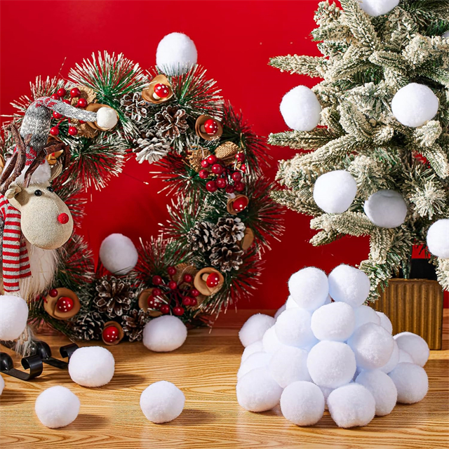 3-Inch Snowballs in Christmas Decor Scene