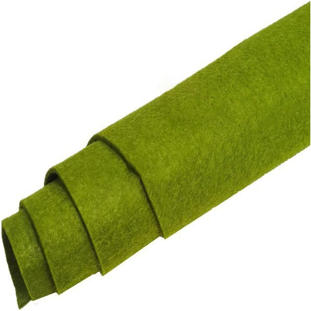 Green rolled soft non - woven felt fabric