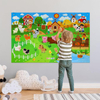 Multicolored Farm Animal Felt Story Board Set with 3.5Ft Interactive Busy Board 38 Pieces for 2-4 Year Old Boys & Girls 