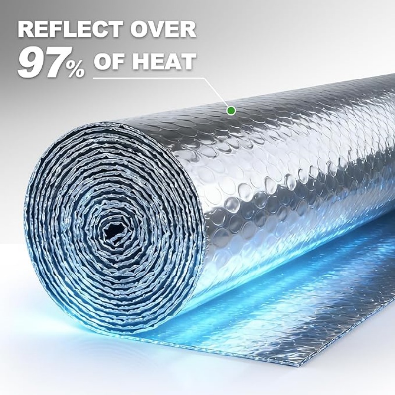 Wholesale Double Bubble Reflective Aluminum Foil Insulation Roll, Industrial Thermal Radiant Barrier for Roof RV Garage Window