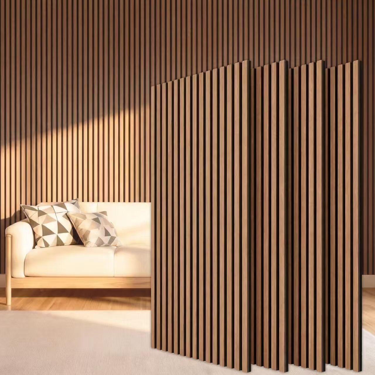 Wooden Acoustic Slat Wall Panels with PET Felt Sound Absorbing Backing