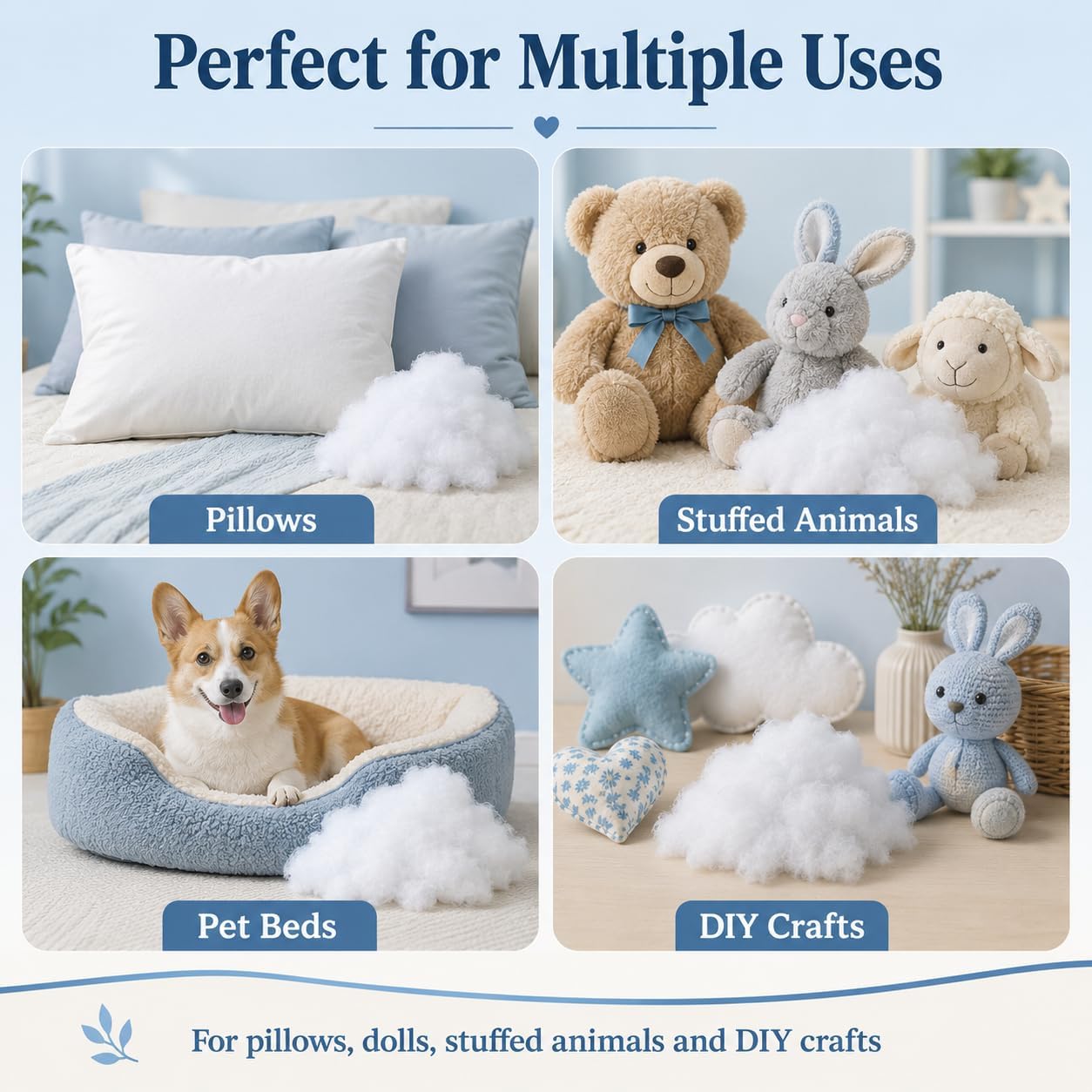 50g OEKO-TEX Certified Polyester Fiberfill Stuffing for Pillows, Toys And Crafts