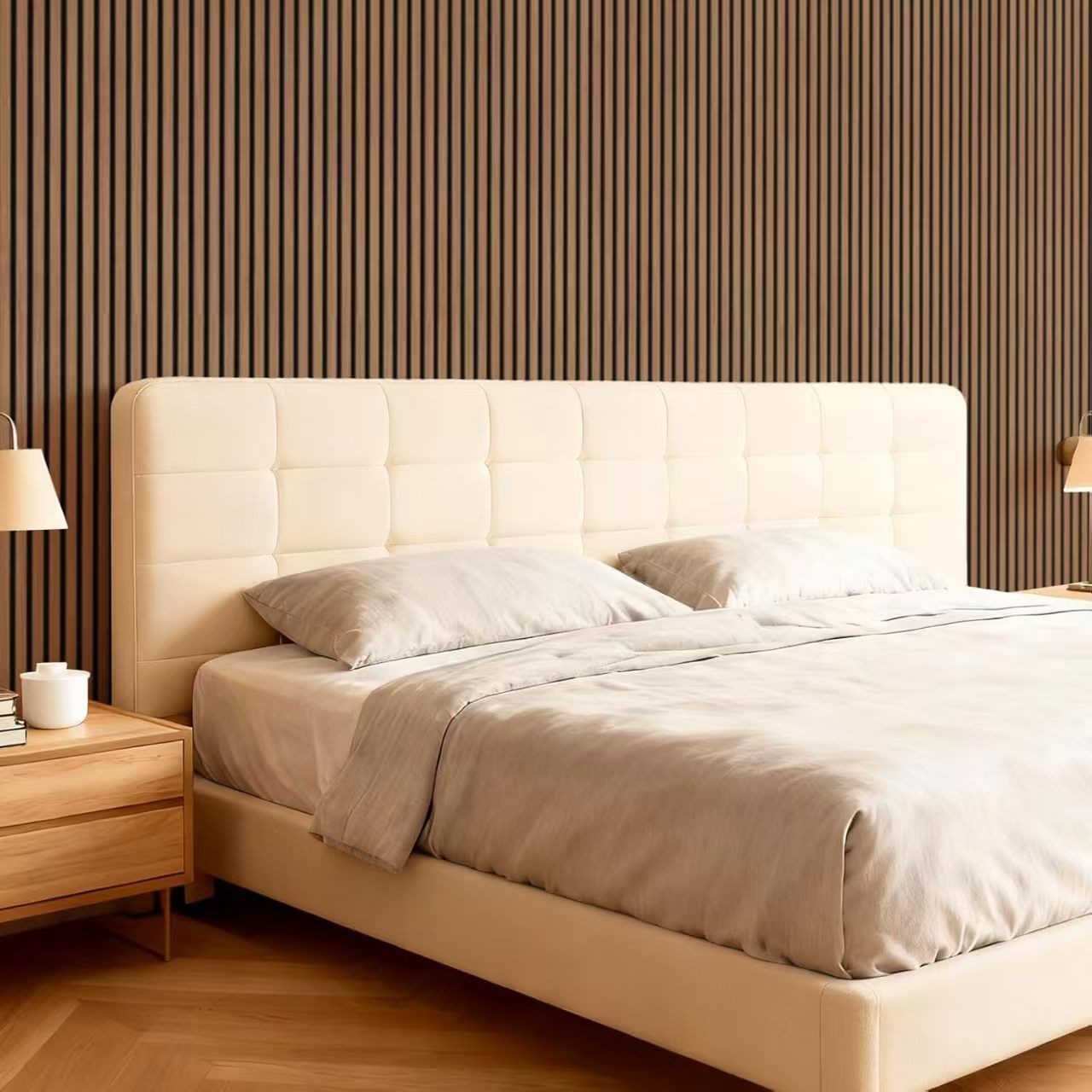 Wooden Acoustic Slat Wall Panels with PET Felt Sound Absorbing Backing